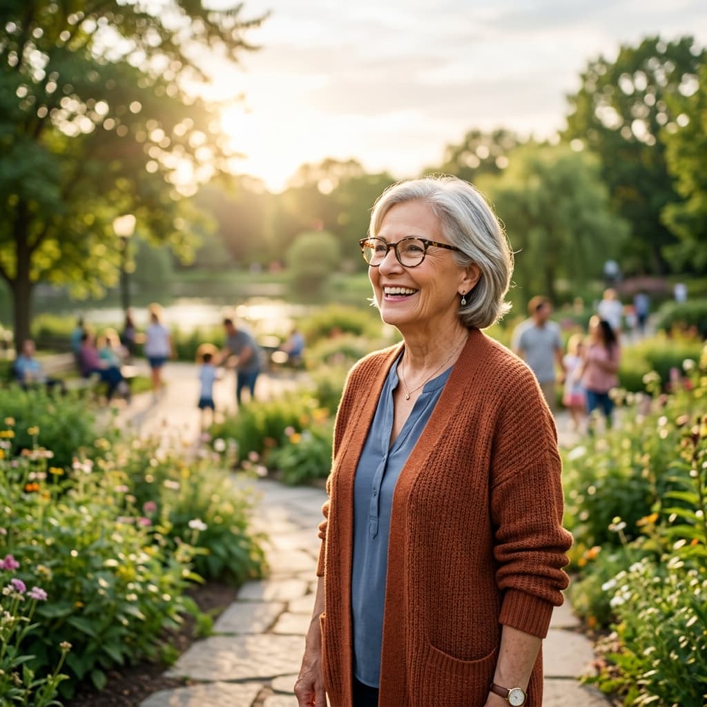 Senior woman enjoying clear vision in nature